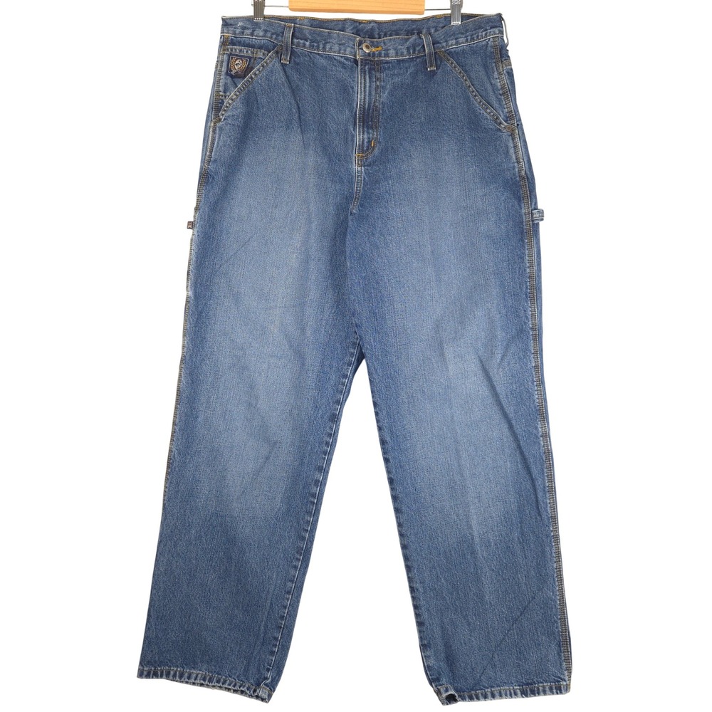 Cinch Carpenter Jeans Mens Blue Denim Relaxed Fit Workwear 38x32 (Fits 38x30)